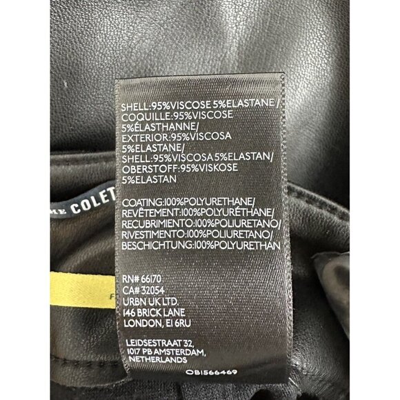 NWT Anthropologie Colette Cropped Wide-Leg Faux Leather Pants 32 Black - Picture 10 of 10